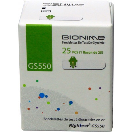 Bionime boite de bandelettes 25 Bandelettes