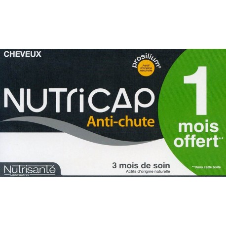 Nutricap cheveux  anti-chute 3 mois de soin 1 mois offert 180 Gélules