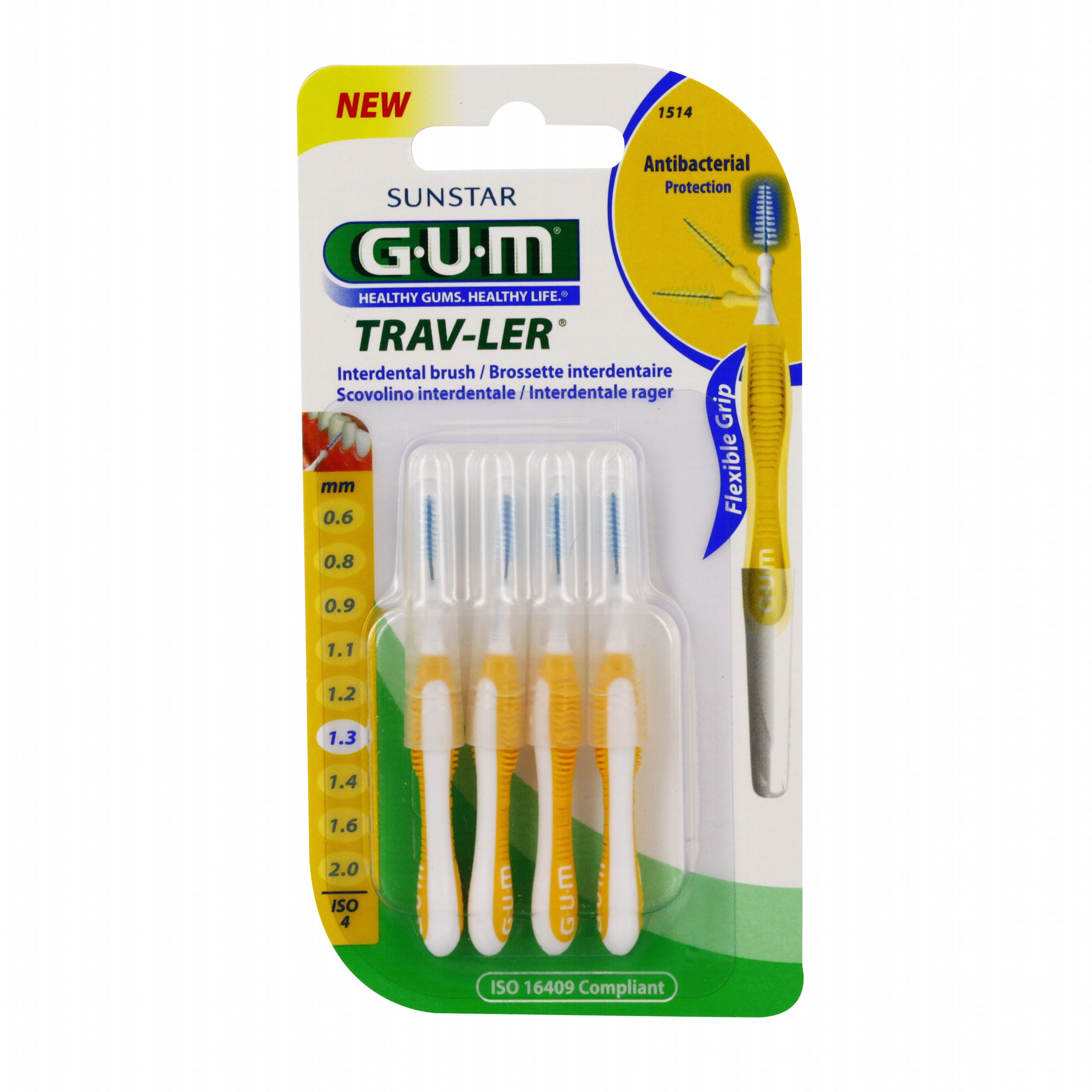 Gum brossettes 1514 trav-ler  brossettes de voyage 1.3 mm 4 ML