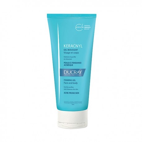 Ducray keracnyl gel moussant visage et corps 200 ML