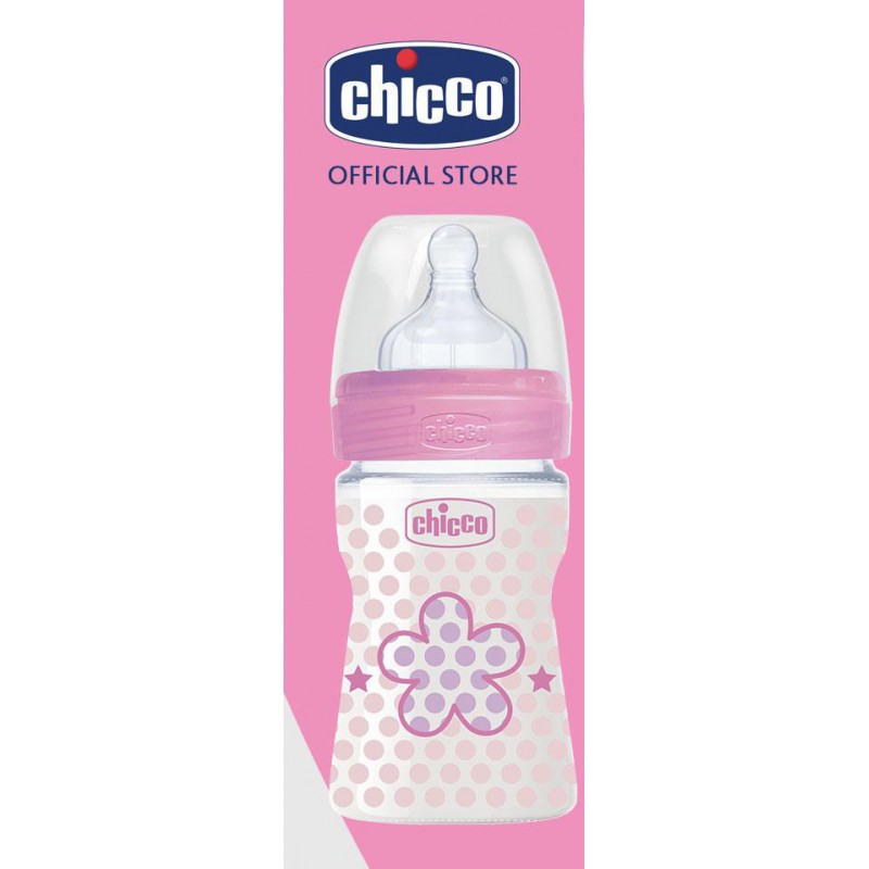 Chicco biberon plastique Rose 150 ML